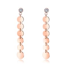 ピンクゴールド ピアス(両耳用) ピアス レディース 揺れる 18k ステンレス シンプル チェーン ジルコニア