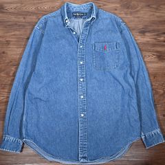 ラルフローレン　Ralph Lauren　デニムシャツ　長袖シャツ　胸ポケット　BLAKE　ポニー　刺繍　Sサイズ