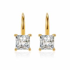 ゴールド ピアス(両耳用) ピアス レディース フックピアス ピアス レディース スクエア ジルコニア 埋め込みデザイン ヨーロッパ風 銅製 アクセサリー