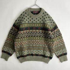 【80s-90s/イタリア製】MALAGRIDA (h) ユーロ古着 フィアアイル ノルディック ヴィンテージ ニットセーター ウール アルパカ Vintage Knit