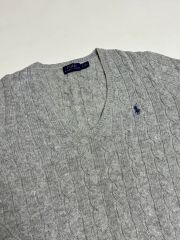 ポロ ラルフローレン ウールカシミア ケーブルニット グレー