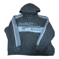 2011年製 Harley-Davidson ハーレーダビッドソン パーカー XL フェード 刺繍 バイカラー