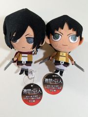 進撃の巨人 エレン＆ミカサ マスコットぬいぐるみ 2体セット