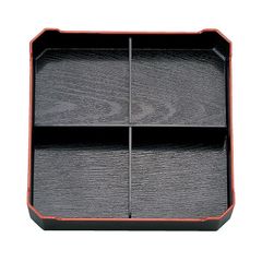 【新品】 割烹漆器 若泉漆器 ABS 尺0寸角松花堂用 十字仕切 1-307-3