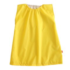キッズ撥水スモック M(110-130) 新品未使用 黄色×ベージュ エプロンスモック 後ろリボンノースリーブ 在庫処分 らくらくメルカリ便　[匿名配送]