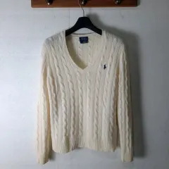 ポロ メリノウール カシミア ケーブルニット S