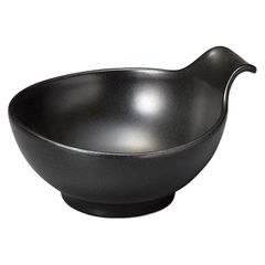【新品】 萬古焼 三徳 とんすい 小鉢 ボウル 皿 黒 直径約14.5cm 電子レンジ 食器洗対応 日本製 12071