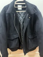 ブラック スウェード ショート ジャケット