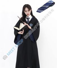 ハリーポッター 衣装 コスチューム cosplay レイブンクロー コスプレ衣装 誕生日 プレゼント コスプレ服 文化祭 ハロウィーン 子供から大人までサイズあり 変装 仮装 ローブ ネクタイ 2点セット クリスマス コスプレ 男女共用 青CS1012P063