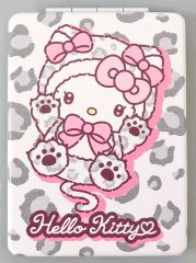 【新品】鏡・ミラー ハローキティ 折り畳みミラー ヒョウ柄 ホワイト 「サンリオキャラクターズ」