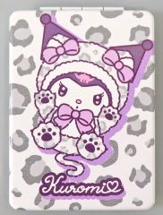 【新品】鏡・ミラー クロミ 折り畳みミラー ヒョウ柄 ホワイト 「サンリオキャラクターズ」
