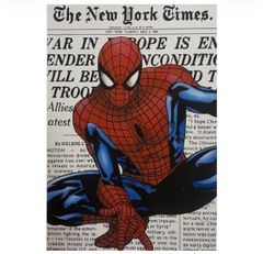091A4 スパイダーマン ポスター マーベル アベンジャーズ 英字新聞風
