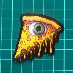 ST065 ステッカー シール ハロウィン 溶けるピザ モンスター ハロウィーン