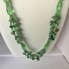 ★天然石★アベンチュリン★ビーズ入り★パールネックレス★ハンドメイド★ファッション★ロングネックレス★ネックレス★
