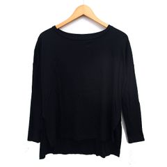 セオリー Theory ボートネック カットソー Tシャツ バックロング ワイド 長袖 S 黒 ブラック /NT3