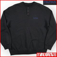 Papas パパス スウェット L 黒 ヘンリーネック 古着 メンズ トレーナー スウェットサイズL一覧←SEULB屋着古← TY4708