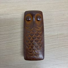 ▲01)【1点限り!】馬場忠寛 南部鉄器 梟 フクロウ 印鑑ケース/伝統工芸/約11cm×4.5cm/A