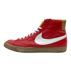 美品 NIKE ナイキ Nike Blazer Mid カスタマイズ レザー ハイカット スニーカー シューズ 靴 シューレース 28.5cm レッド イエロー メンズ 古着 中古 USED