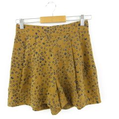チャオパニック CIAOPANIC Find your Real Life ショートパンツ キュロット タック 総柄 茶 紺 F *T597