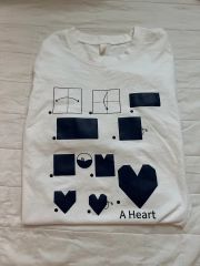 紙折り 半袖T オーバーサイズカットソー 夏 半袖 ハート半袖Tシャツ