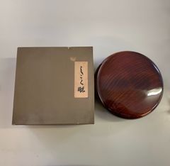 〇老松茶入 しこく彫り 漆塗 天然木 【未使用品】