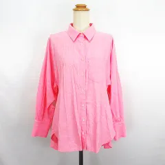 ドゥアルシーヴ DOUX ARCHIVES シャツ ブラウス 長袖 バックギャザー F ピンク ※EKM