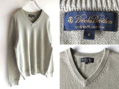 00sビンテージ Brooks Brothers ブルックスブラザーズ SUPIMA COTTON スーピマコットン Vネックニット セーター S セージ 国内正規品