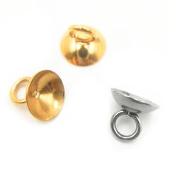 838 ステンレス ガラスドーム キャップ ハンドメイド ヒートンキャップ 6mm