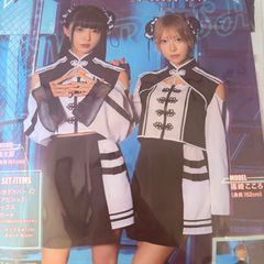 クリアストーン ニュークラッシュ チャイナ レディース コスプレ 衣装 中華風 チャイナ服 ハロウィン 仮装 6点セット