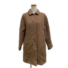 ドゥクラッセ DoCLASSE コート ウール混 比翼仕立て ステンカラーコート ミドル丈 M 茶 ブラウン キャメル /TX ■ECB007