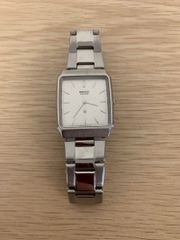 ％【不動品】SEIKO セイコー クオーツ 腕時計 6030-5340 スクエア 白文字盤 3針 ステンレスベルト 本体のみ【時計1】【1】