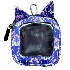 【新品】 OV2Cat 猫耳 クリア ミニポーチ [カラビナ付き] 推し活 アクスタケース ぬい活 ガチャ ガチャ詰め ケース 小物入れ キーホルダー (ピンクネイビー) 1
