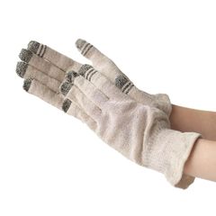 【新品】 【絹屋】シルク100％ ナイト手袋 おやすみ手袋 ハンドケア 保湿 ナイトテブクロ シルク 手荒れ スマホ対応 ショート手袋 メンズ レディース 4381 日本製 (FREEサイズ, 砂色)