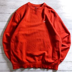 【ワンポイントロゴ】00s Vintage NIKE CREWNECK SWEATSHIRT ナイキ レッド オレンジレッド ホワイトスウッシュロゴ クルーネックスウェット 古着 #26364