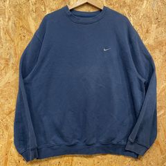 NIKE ナイキ ワンポイント刺繍ロゴ スウェット ネイビー L トルコ製 トレーナー 海外古着 ストリート ビッグシルエット