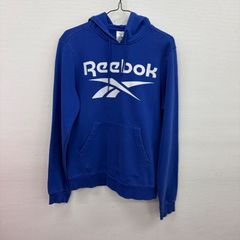 Y2099 Reebok スウェット パーカー S 青 ロゴプリント リーボック 古着卸 アメリカ仕入