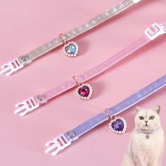 【新品】 Animonary 猫の首輪 ペット首輪 3個セット ハート型パール装飾 おしゃれ ペット用 猫 小型犬 かわいい アクセサリー調節可能 小型犬 猫用アクセサリー首輪 1