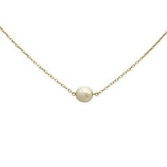 ミキモト MIKIMOTO パール7.1mm ネックレス K18YG 2.1g 真珠 イエローゴールド 38.5cm レディース【中古】