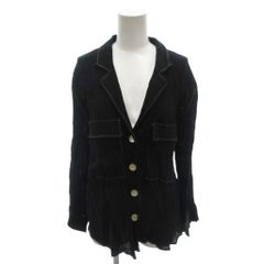 ザラ ZARA シャツ ブラウス シャーリング M 黒 ブラック テーラードカラー 長袖 無地 /TL ■ECA009