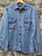 DIESEL ディーゼル デニム調シャツジャケット BLU Sサイズ トルコ製 リネン混