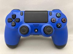 ジャンク【箱・説明書無し、使用感あり、十字ボタン動作不良】 ワイヤレスコントローラー(DUALSHOCK 4) ウェイブ・ブルー