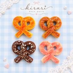 【211】1個40円　リボン　パン　ミニチュア　デコパーツ プラパーツ カボション ハンドメイド 資材 DIY