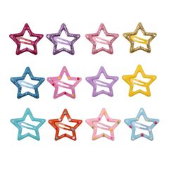 【FineGood】星型 ヘアピン カラフル っちんヘアピンセット 前髪 髪飾り 髪留め っちんヘアピンセット スター ヘアクリップ 星形ヘアピン12セット ヘアアクセサリー ランダムなデザイン 重複しない
