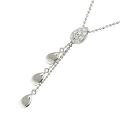 LA SOMA ラソマ ドロップ モチーフ ダイヤ ネックレス Pt900 Pt850 プラチナ プラチナ ダイヤモンド 0.11ct 5.2g ～46cm アジャスター付 首飾りレディース アクセサリー ★