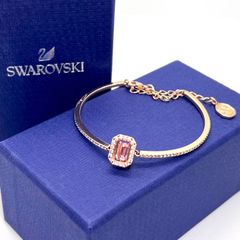美品✨SWAROVSKI スワロフスキー バングル Millenia ミレニア Dance Stone ダンシングストーン オクタゴン クリスタルパヴェ ピンクゴールド