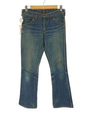 ラングラー Wrangler 00S SANFORIZED レザーパッチ フレア デニムパンツ レディース  31×32