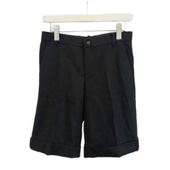 ラルフローレン RALPH LAUREN ショートパンツ 9 黒 ブラック 無地 ロールアップ /RN ■ECD009