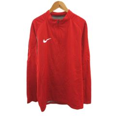 ナイキ NIKE SHIELD ウィンドブレーカー ブルゾン ハーフジップ S 赤 レッド 上着 ロゴ プリント 長袖 薄手 /YU ■ECD009