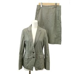 グリーンレーベルリラクシング ユナイテッドアローズ green label relaxing スーツ セットアップ 38 グレー 無地 長袖 テーラードカラー /RN ■ECB006
