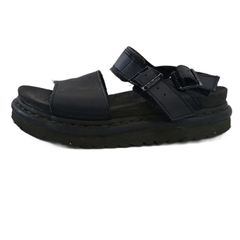 ドクターマーチン DR.MARTENS ヴォス VOSS スポーツサンダル 厚底 レザー ストラップ UK5 24㎝ 黒 ブラック /XZ ■GY54